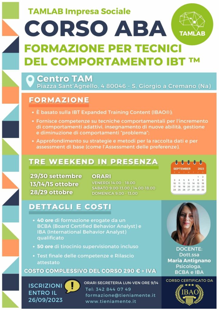 corso aba formazione tecnici ibt rbt napoli analisi applicata del comportamento napoli